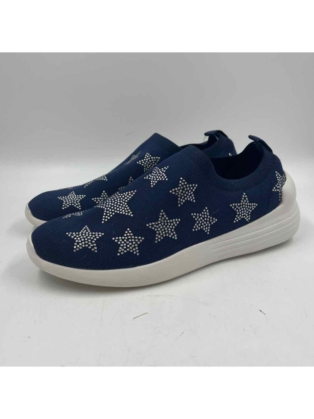 J. Renee Rhinestone Women's Shoe Size 9.5 Navy Stars Casual Shoes